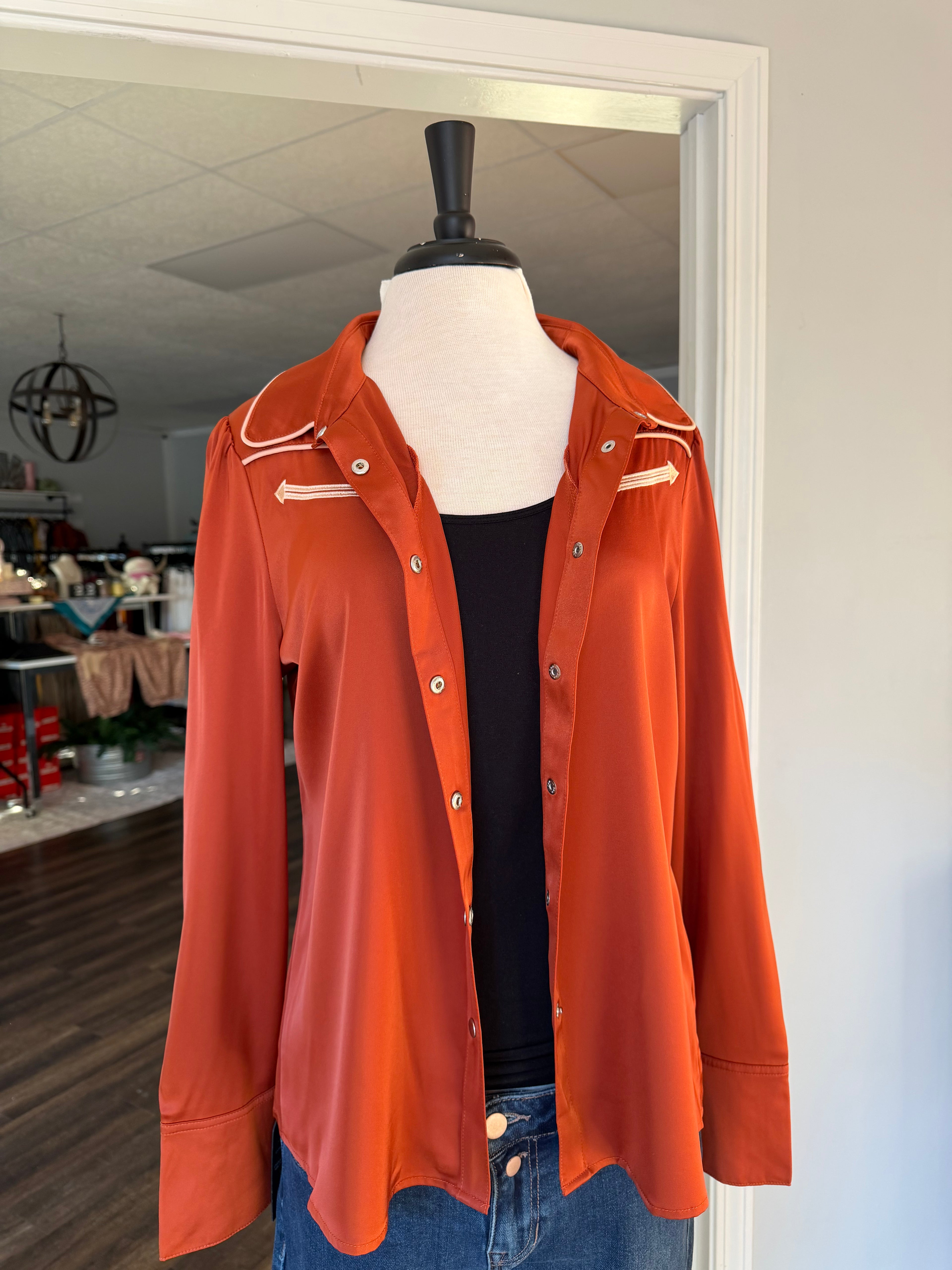 Saddle & Satin Top