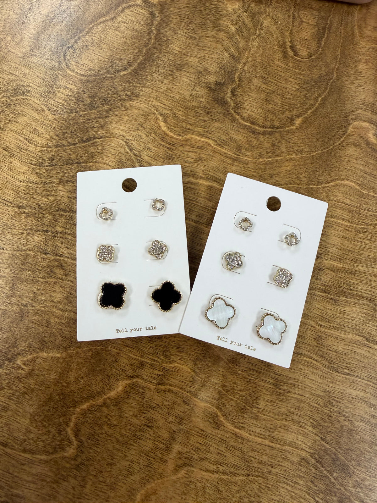 Lucky Little Clover Earring Set