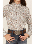 Girls Brown Paisley Snap Show Shirt