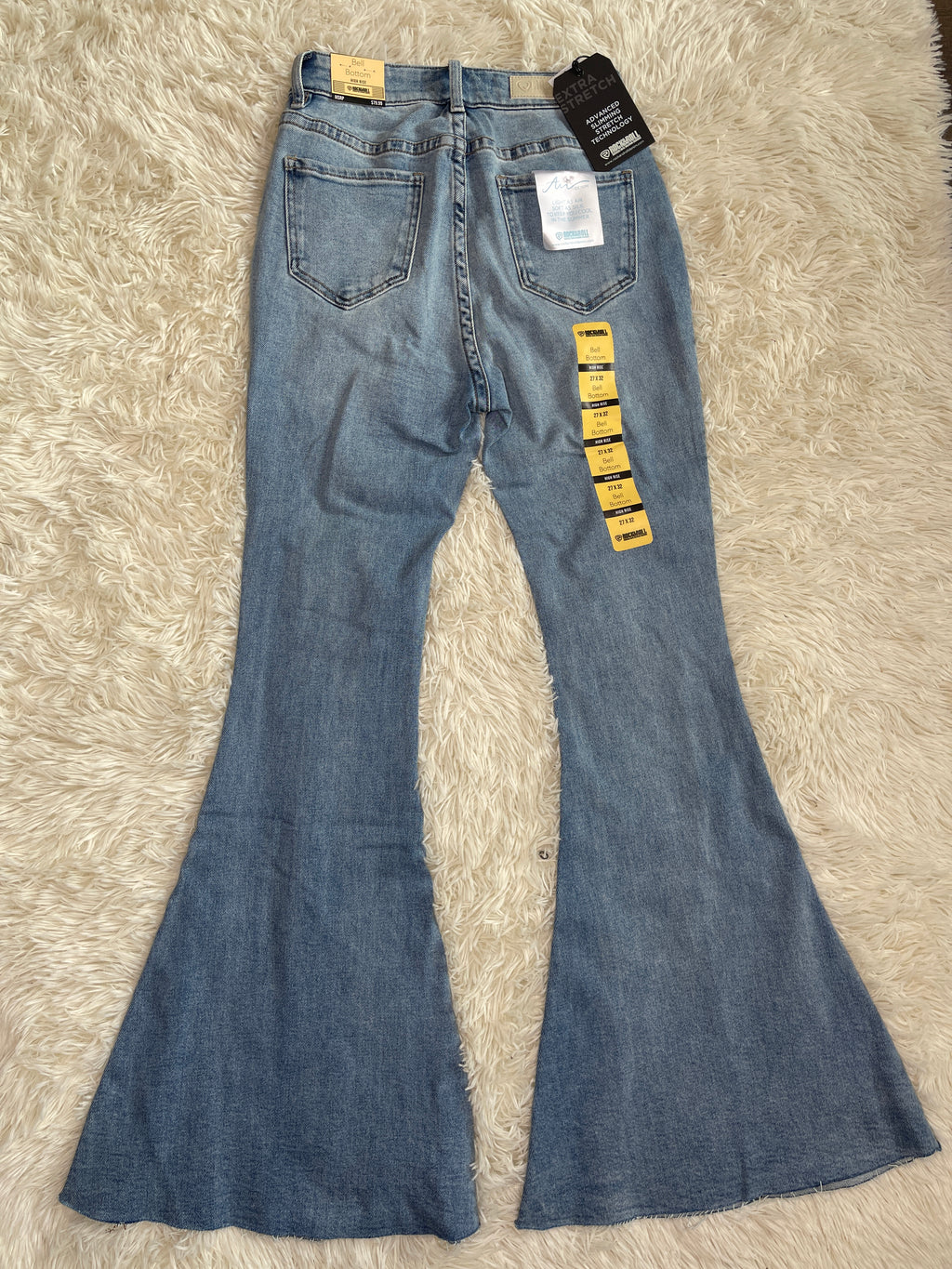 Rock & Roll Light Wash Distress Bell Bottom RRWD7HRZTT