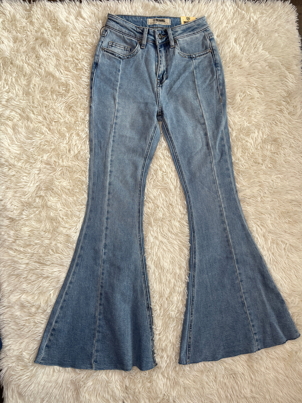 Rock & Roll Light Wash Distress Bell Bottom RRWD7HRZTT