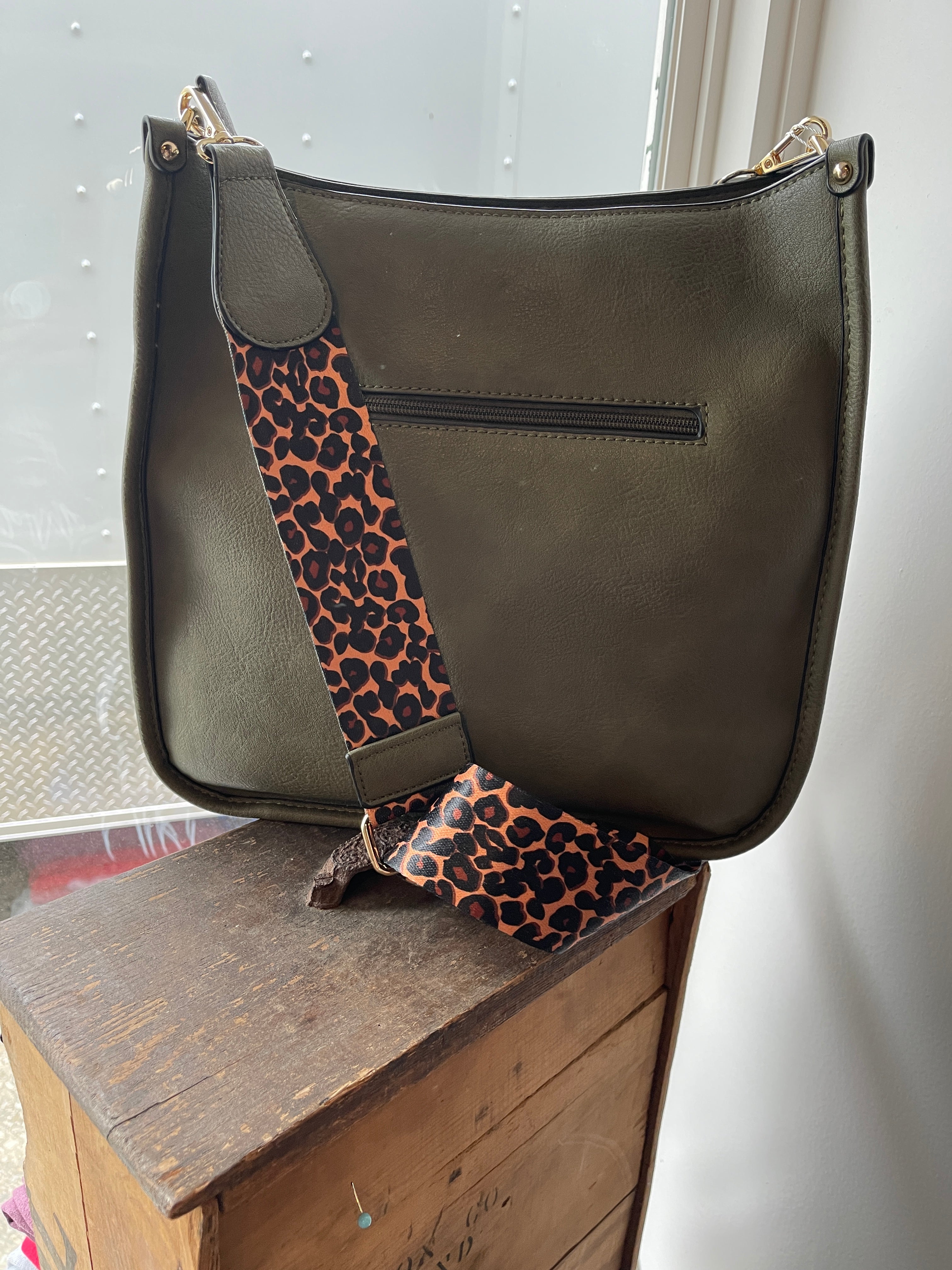 Chloe Crossbody w/ leopard guitar strap