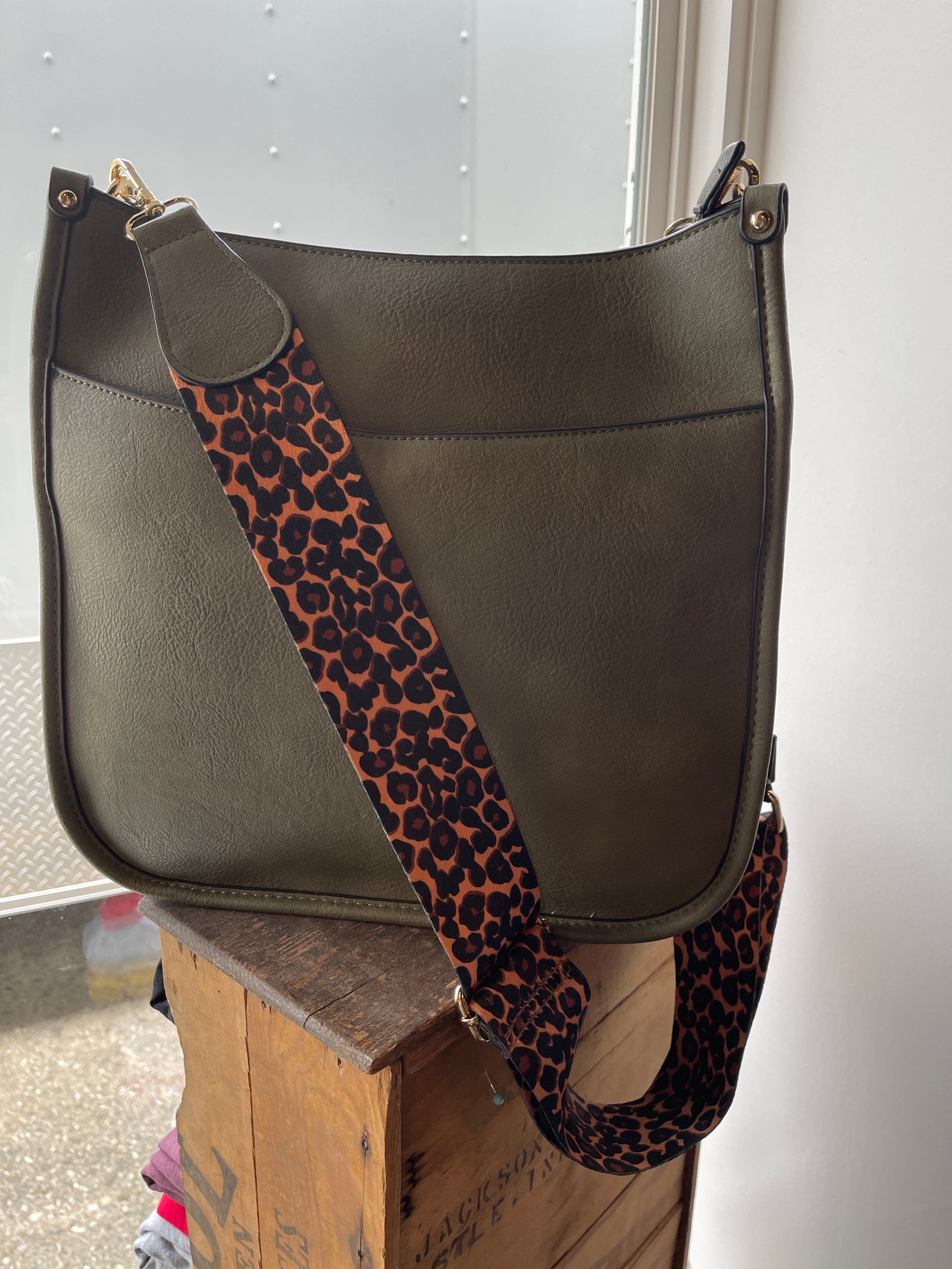 Chloe Crossbody w/ leopard guitar strap