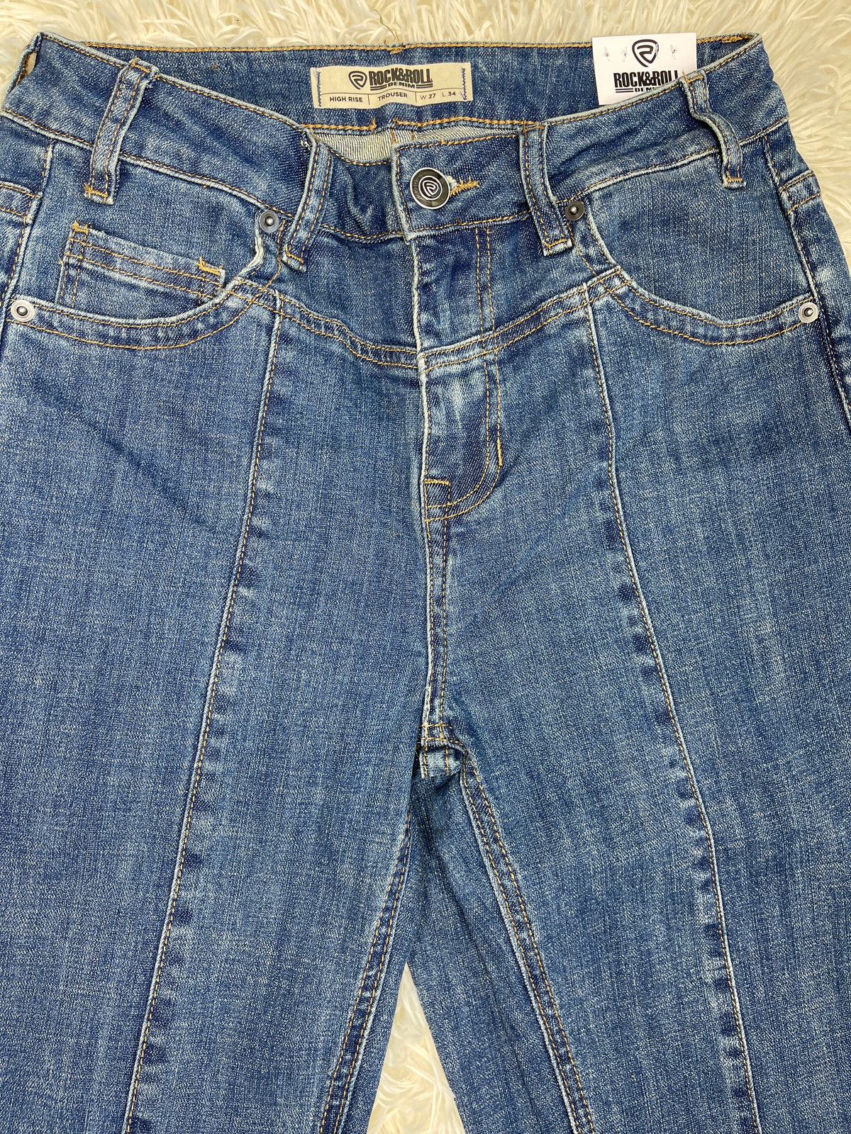 Rock & Roll Medium Wash Front Yoke & Seam Trouser RRWD5HRZTZ