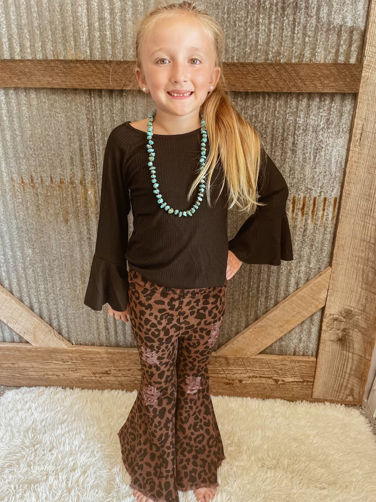 CMB Cuties Pull-On Leopard Flares