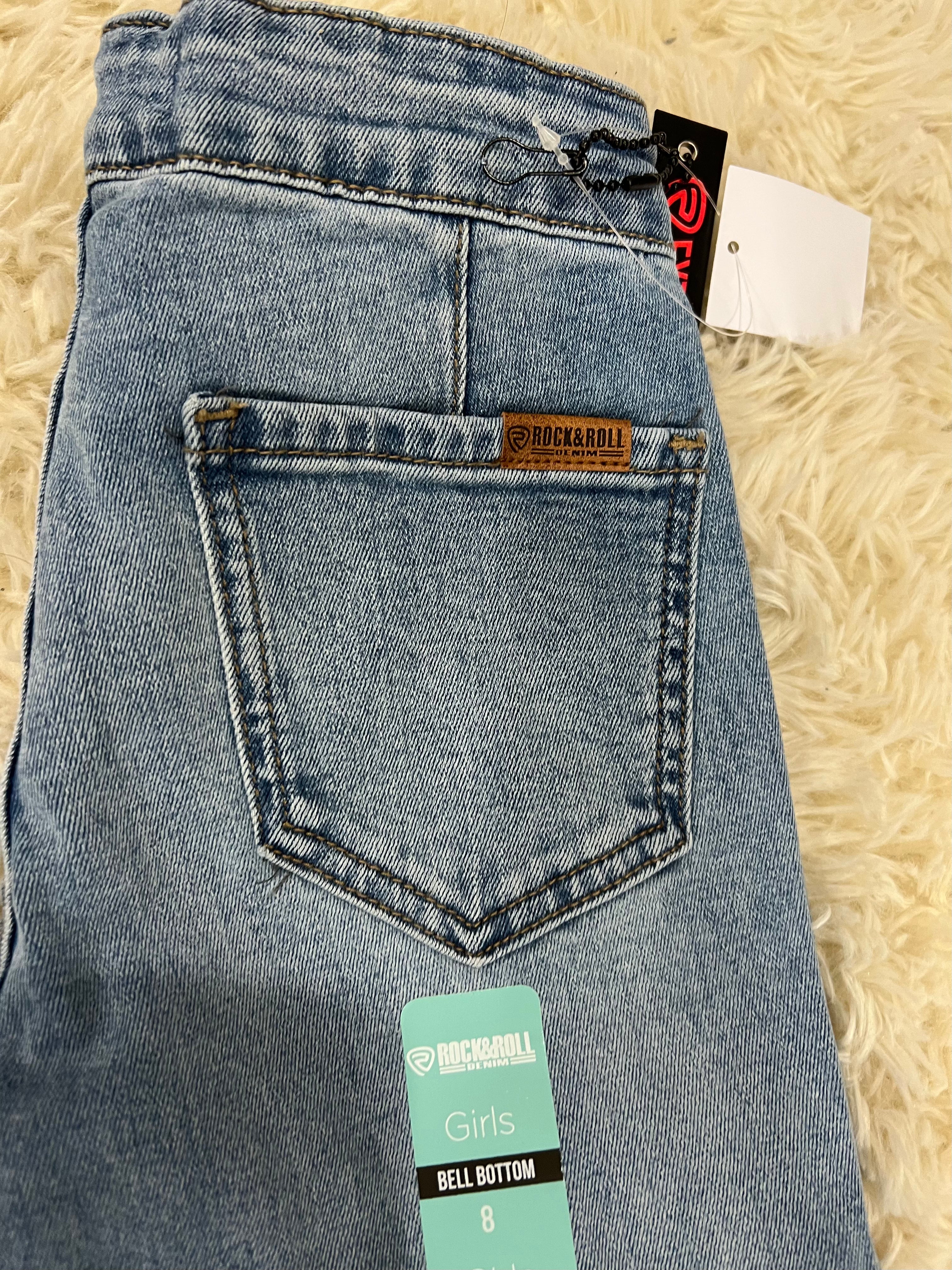 Rock & Roll Pull on Bells Light Wash - Girls