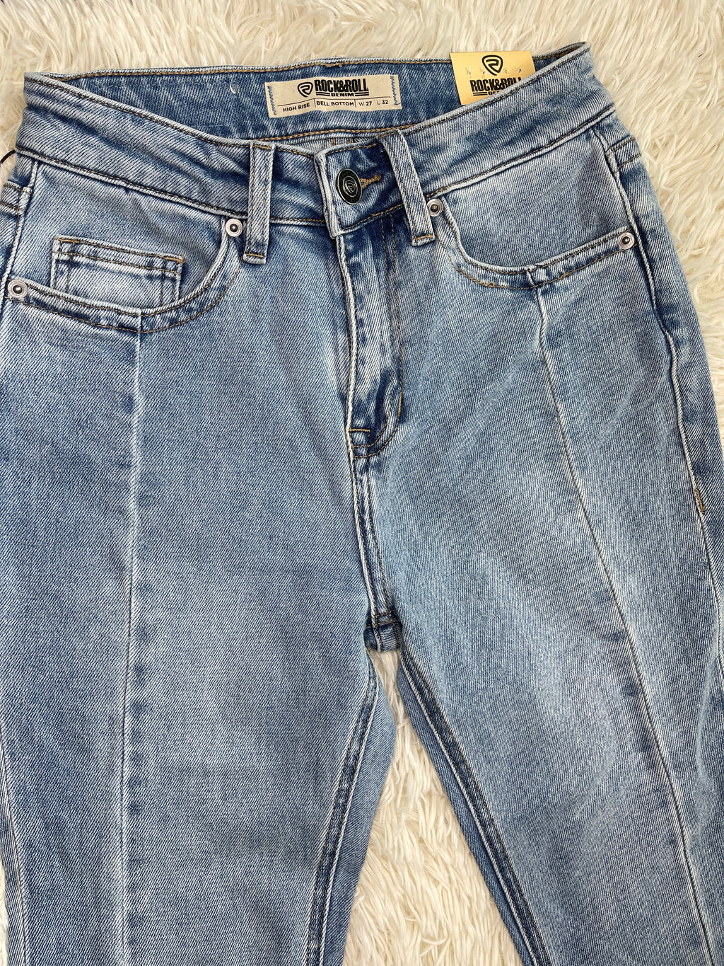 Rock & Roll Light Wash Distress Bell Bottom RRWD7HRZTT