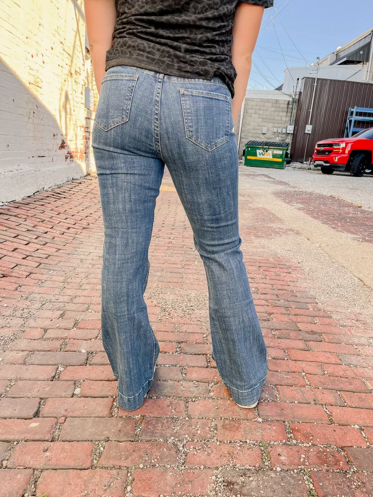 Rock & Roll Medium Wash Front Yoke & Seam Trouser RRWD5HRZTZ